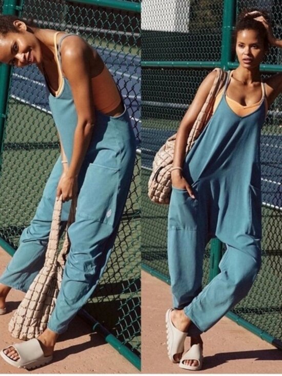 FP Movement by Free People Pants - NWOT Free People Movement Hot Shot Onesie Teal size- LARGE